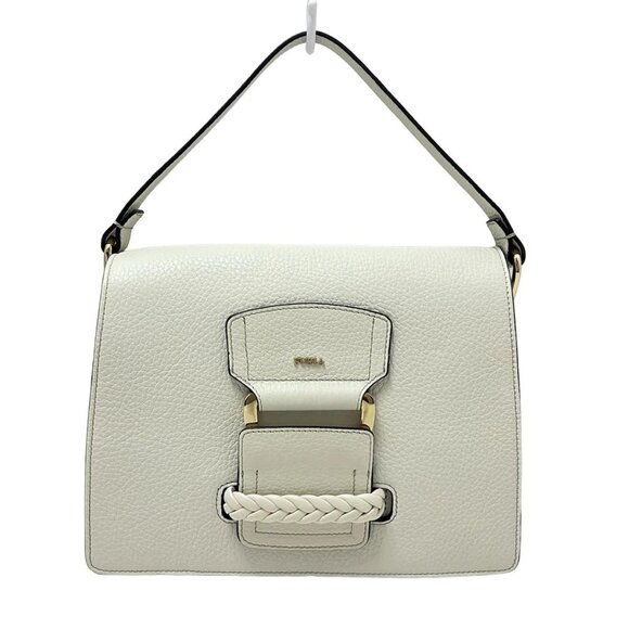 Auth FURLA - Cream Leather Handbag - Picture 1 of 10